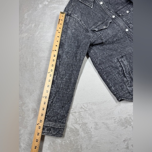 NWOT Blank NYC Quilted Acid Wash Faded Black Button Front Chore Coat Jacket M - Picture 8 of 14